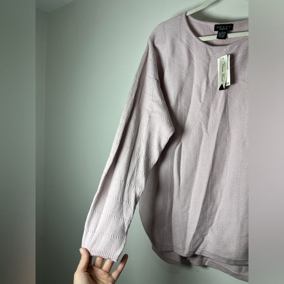 Grace Elements NWT Viscose Blend Super Soft Textured Knit Top Sz L Lavender - Picture 5 of 7